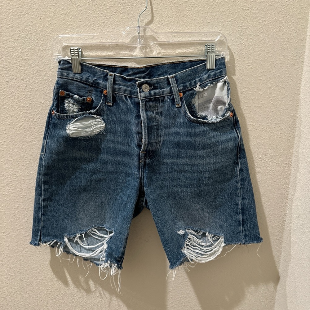 Levi's Distressed Blue Jean Shorts